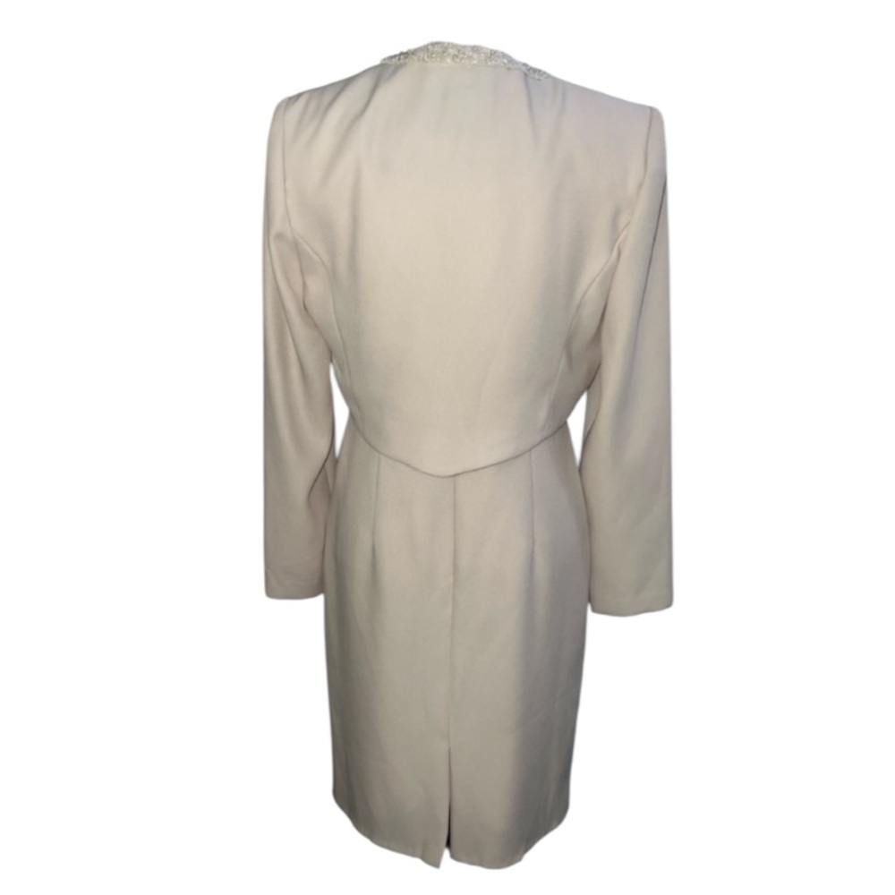 Vintage Nahdree Collection Cream Sheath Dress & Pearl Bolero Jacket Set - Picture 2 of 7